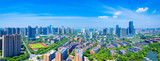 Fototapeta Miasto - Aerial Scenery of Zhejiang Wanli University, China