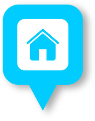 Poster - Home icon with realistic shadow. Flat style houses symbols for apps and websites.