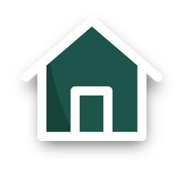 Poster - Home icon with realistic shadow. Flat style houses symbols for apps and websites.