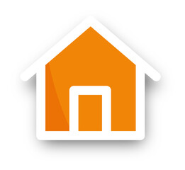 Poster - Home icon with realistic shadow. Flat style houses symbols for apps and websites.