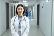 © WavebreakMediaMicro - Portrait of asian female doctor in hospital corridor, copy space