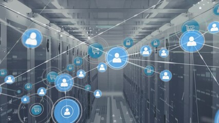 Poster - Animation of network of connections network warehouse