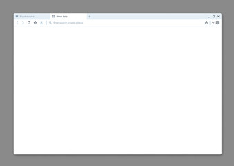 Aufkleber - Internet web browser window interface mockup. Tablet website empty window or phone webpage screen vector interface with blank tab. Laptop or desktop PC Internet browser window UI