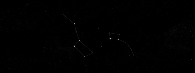Canvas Print - panoramic view of the constellations ursa major and ursa minor