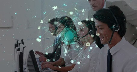Poster - Animation of network of connections over business people