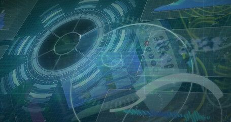 Poster - The image shows data processing taking place over a brain