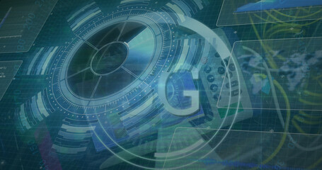 Poster - The image shows data processing taking place over a brain