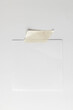 White sticky memo note with tape and copy space on white background