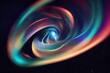 Abstract colorful of spiral and nebula flowing in concept space, science, universe. Generative AI.	