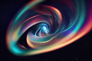 abstract colorful of spiral and nebula flowing in concept space, science, universe. generative ai.
