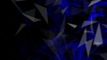 Poster - Abstract plexus blue geometry background. Digital technology network connection concept. 3D rendered illustration.