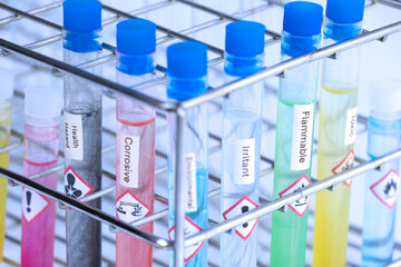 chemical and symbol in test tube , chemical used in laboratory