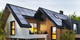 Fototapeta Krajobraz - Solar panels on the roof of a beautiful modern home