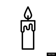 Poster - Candle vector icon in line style design for website design, app, UI, isolated on white background. Editable stroke. Vector illustration.