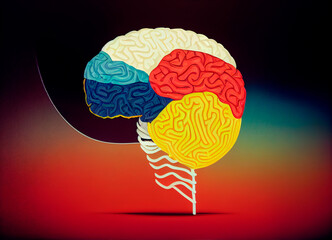 Aufkleber - Beautiful abstract illustrations  rendered illustration of human brain
