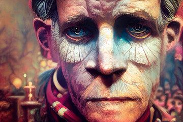 Poster - Beautiful abstract illustrations  portrait of a person with a mask