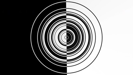 Poster - moving geometric black and white shapes. looping 4k footage