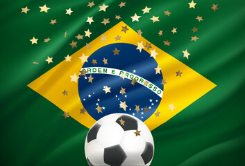 Aufkleber - Brazil is the winner of the game. 3d vector concept