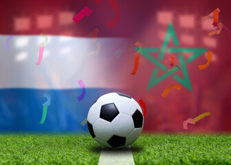 Football Cup competition between the national Netherlands and national Morocco.