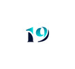 Number 19 logo design template elements. Modern abstract digital alphabet letter logo. Vector illustration.