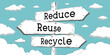 © PX Media - Reduce, reuse, recycle - outline signpost with three arrows