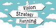 © PX Media - Vision, strategy, planning - outline signpost with three arrows