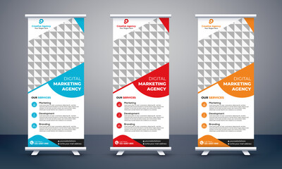 Wall Mural - Creative-Marketing-Roll-up-banner-stand-template-design