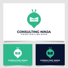 Wall Mural - consulting ninja logo vector design template