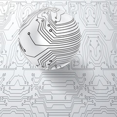 Fototapete - tech modern retro futuristic background .vector design composition with various technology elements 