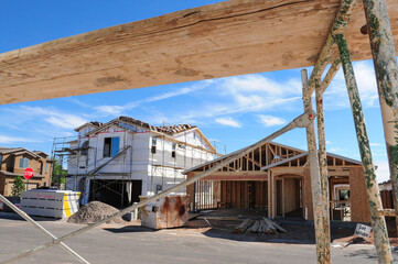 Wall Mural - Single-family home under construction