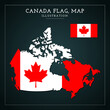 Canada Flag, Map Vector Illustration