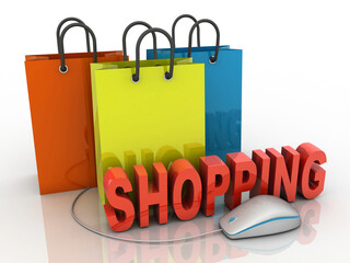 Poster - 3d illustration online shopping concept