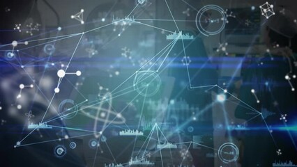 Poster - Animation of scientific data processing over network of connections and molecules