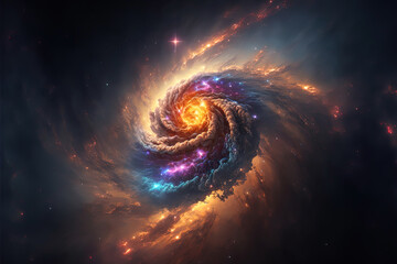 Wall Mural - galaxy, view from space. fantasy astronomy concept. concept of gravity. colorful wallpaper. science 