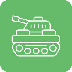 Tank Multicolor Round Corner Line Inverted Icon