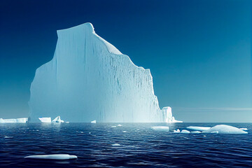 Wall Mural - Iceberg in Antarctica, Generative AI Art Illustration