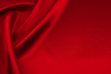 Wall Mural - red satin or silk fabric as background
