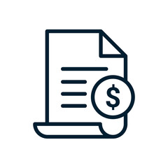 Invoice line icon. Payment and bill invoice. Order symbol concept. Tax sign design. Paper bank document icon. Vector invoice icon