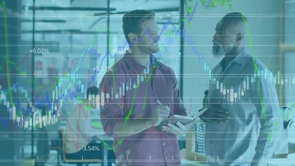 Poster - Animation of statistics and data processing over business people