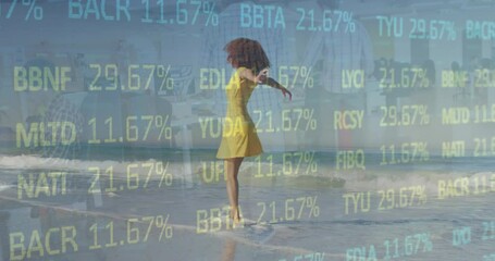 Poster - This is a video of an african american woman enjoying her time on a tropical beach