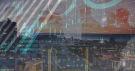 Poster - Animation of data processing over cityscape