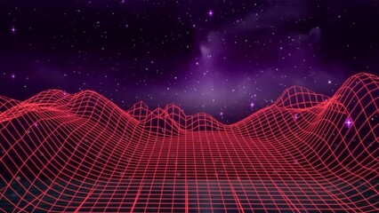 Poster - Animation of grid patterned mountain in triangle, dollar sign, reindeer against abstract background