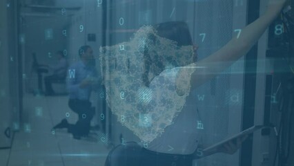 Poster - Animation of data processing over diverse workers in server room