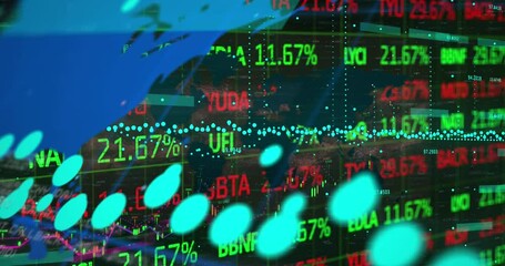 Poster - Video of graphs and financial figures representing stock market data