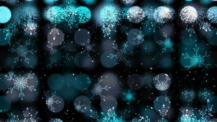 Sticker - Animation of light spots over snow falling