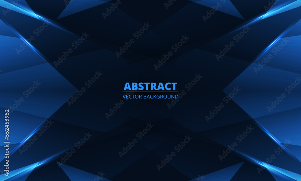 Abstract blue background with geometric dynamic glowing diagonal lines ...