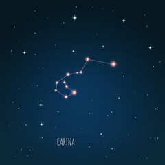 Wall Mural - constellation carina scheme in starry sky. open space. vector illustration carina constellation thro