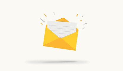 Poster - Vector envelope. Golden opened envelope isolated on a background. 10 EPS.