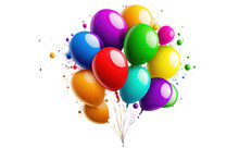 Multi Colored Balloons On A Transparent Background