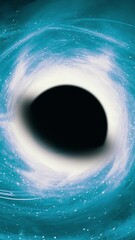 Wall Mural - black hole absorbing and destroy galaxy at its center. vertical video